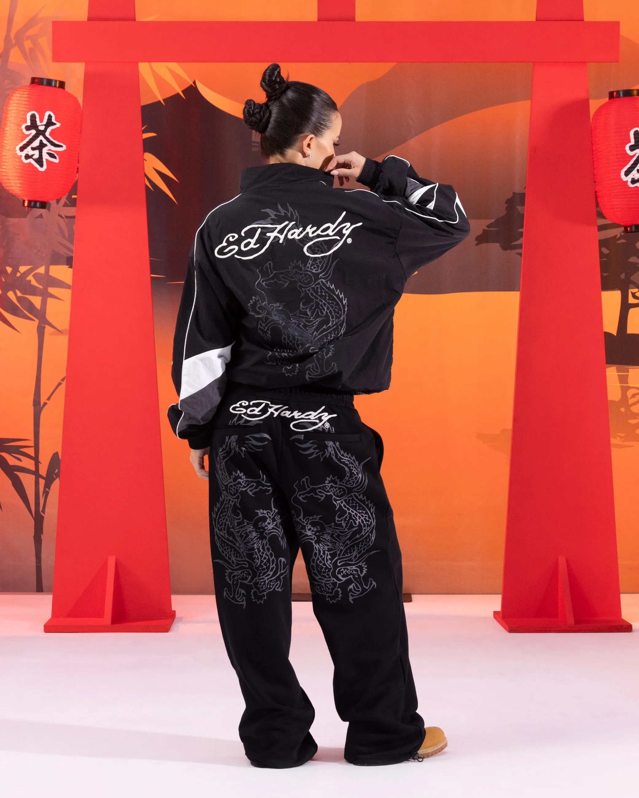 Ed Hardy Dragon Track Jacket Black