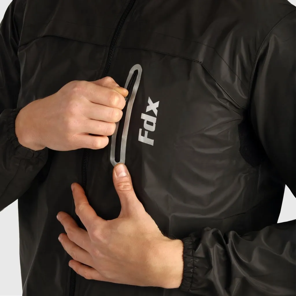 Fdx 360° Black Men's & Boy's Reflective Waterproof Cycling Jacket