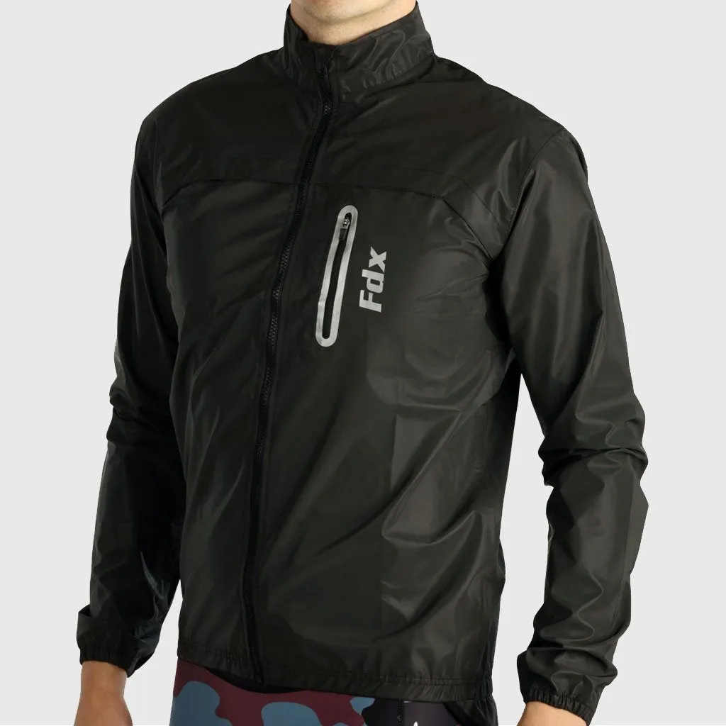 Fdx 360° Black Men's & Boy's Reflective Waterproof Cycling Jacket