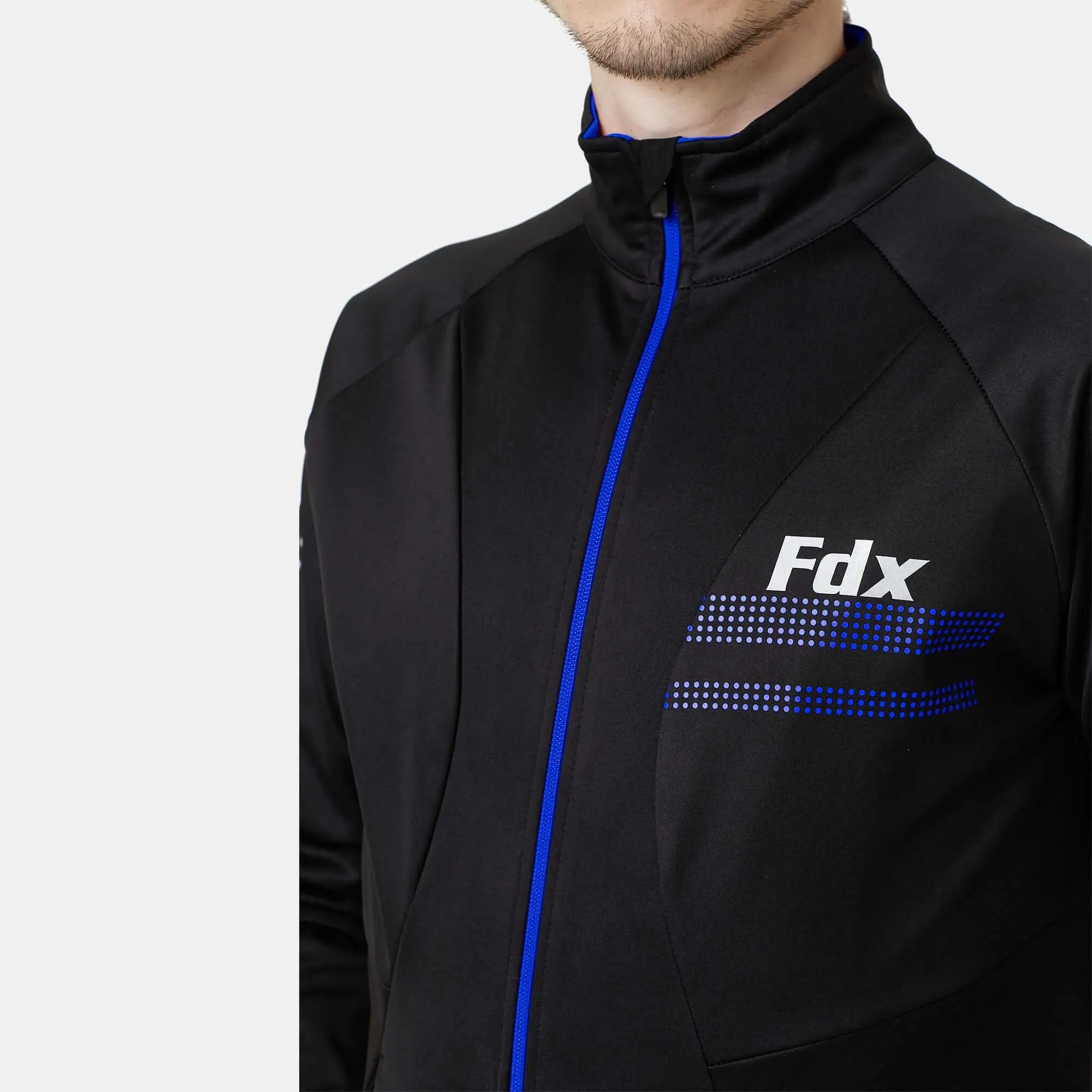 Fdx Arch Softshell Men's & Boy's Blue Windproof & Water Resistant Cycling Jacket