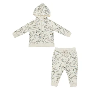 French Terry Hoodie & Jogger Set - Artsy Dinos