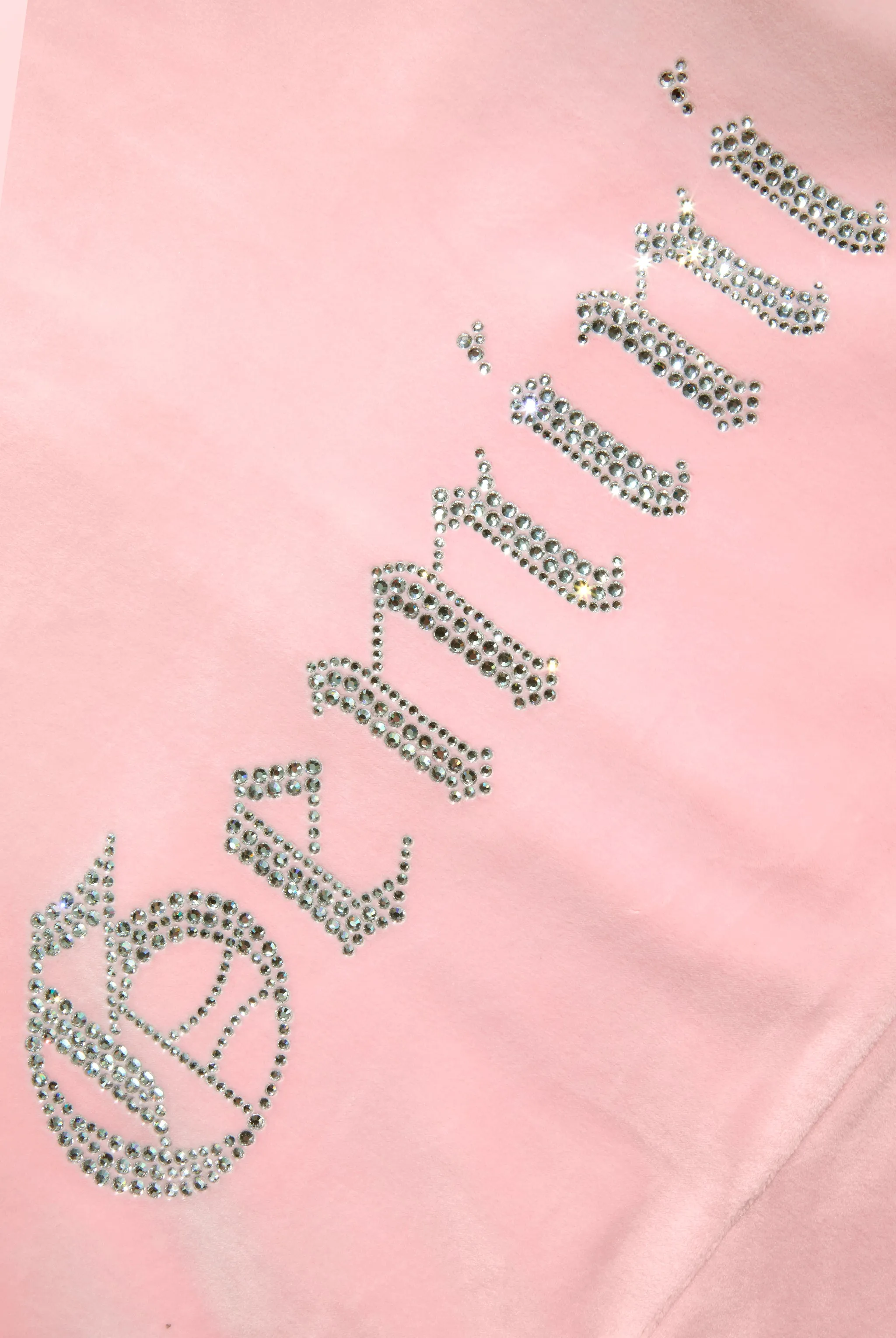 'GEMINI' JUICY PINK DIAMANTÉ VELOUR ZIP-THROUGH HOODIE