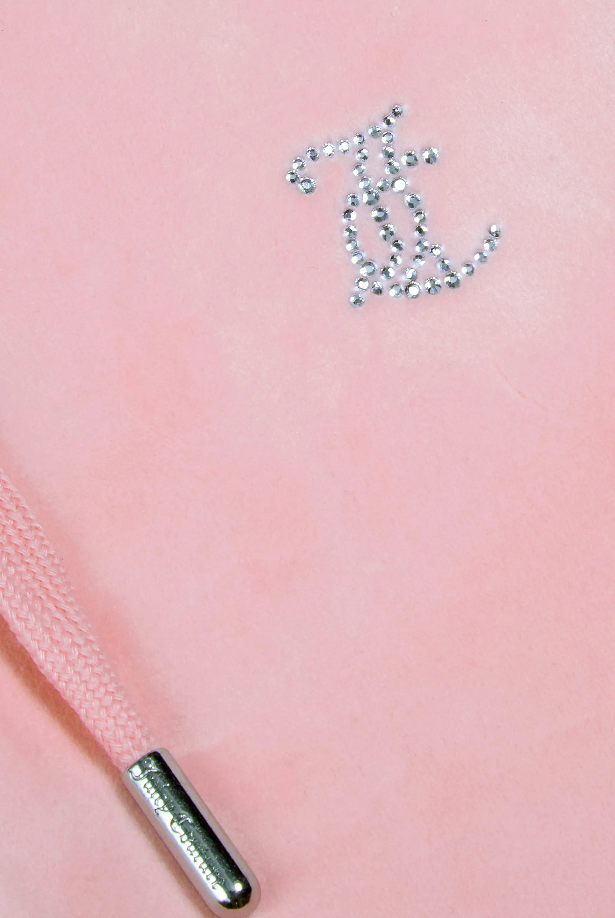 'GEMINI' JUICY PINK DIAMANTÉ VELOUR ZIP-THROUGH HOODIE