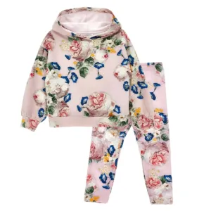 Girls Pink Floral Legging Set