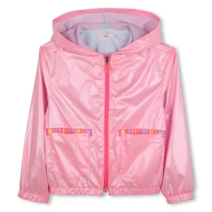 Girls Pink Hooded Windbreaker