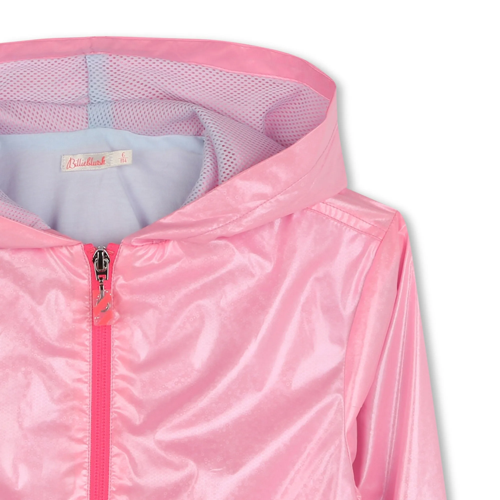 Girls Pink Hooded Windbreaker