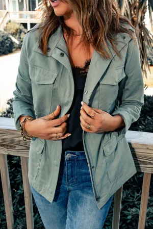 Green Zipper Closure Jacket