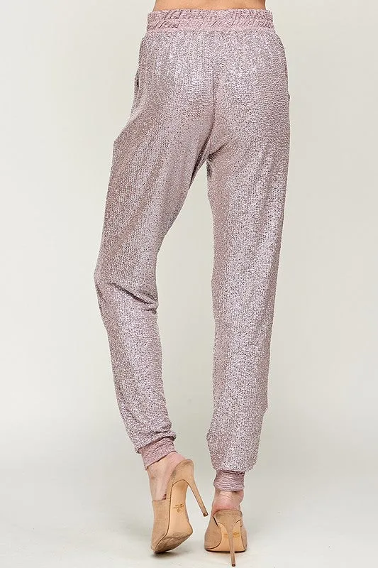 Haute Leisure Joggers: Mauve/ivory