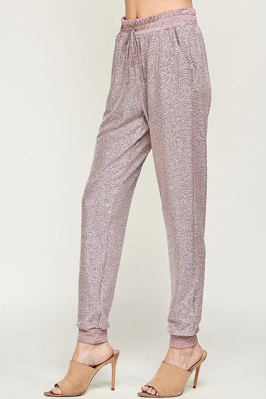 Haute Leisure Joggers: Mauve/ivory