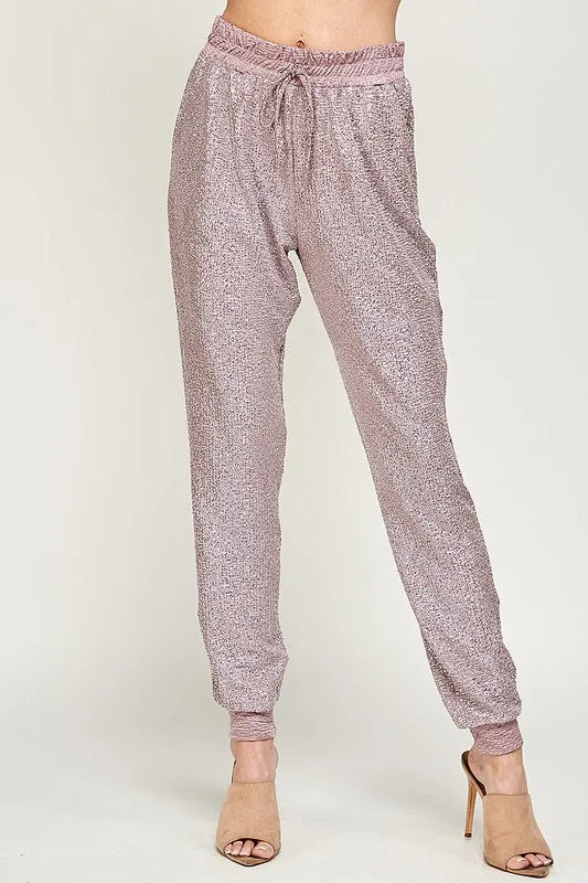 Haute Leisure Joggers: Mauve/ivory