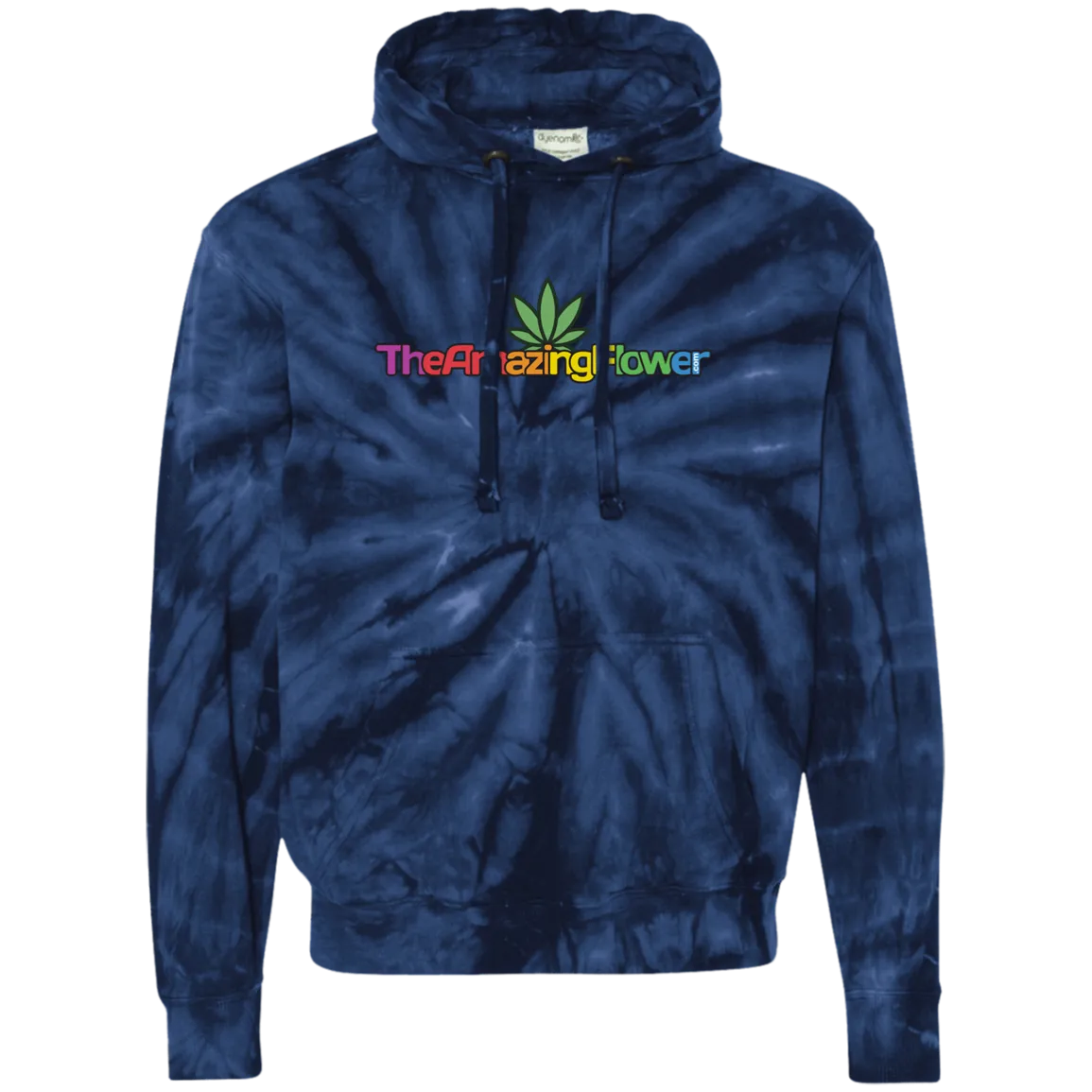 Hemp Leaf Multi-color Logo Tie-Dye Pullover Hoodie