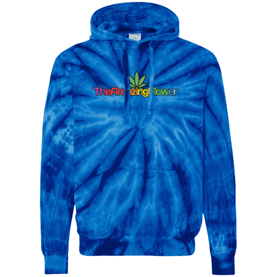 Hemp Leaf Multi-color Logo Tie-Dye Pullover Hoodie