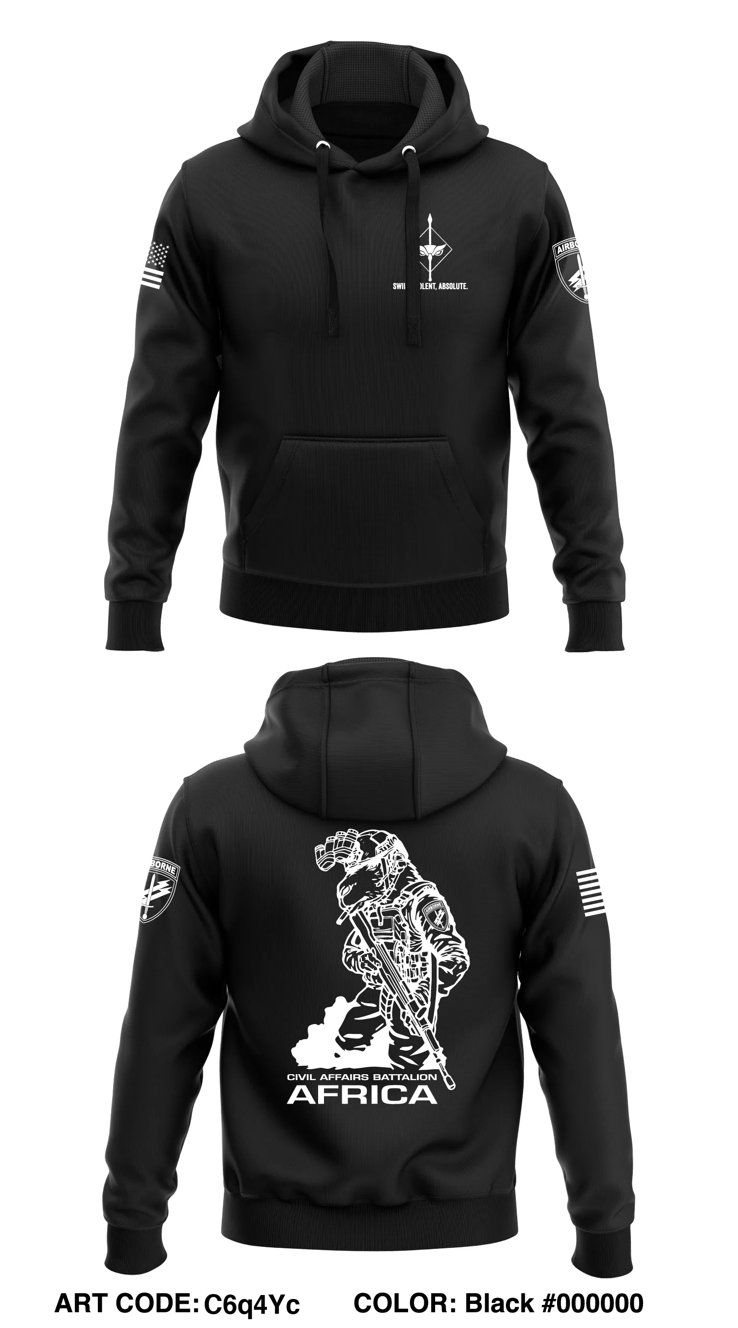 HQ (-) 411th Civil Affairs Battalion  Core Men's Hooded Performance Sweatshirt - C6q4Yc