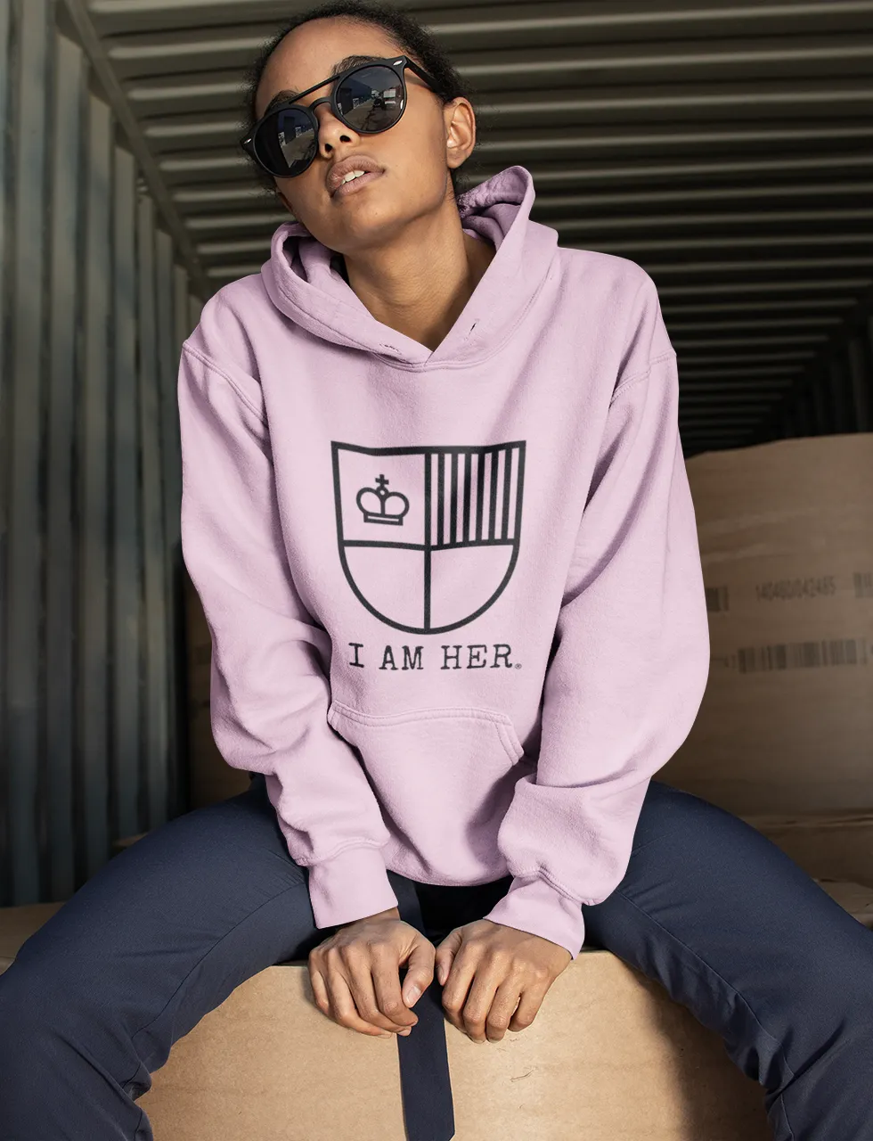 I AM HER Shield Women's Hooded Sweatshirt