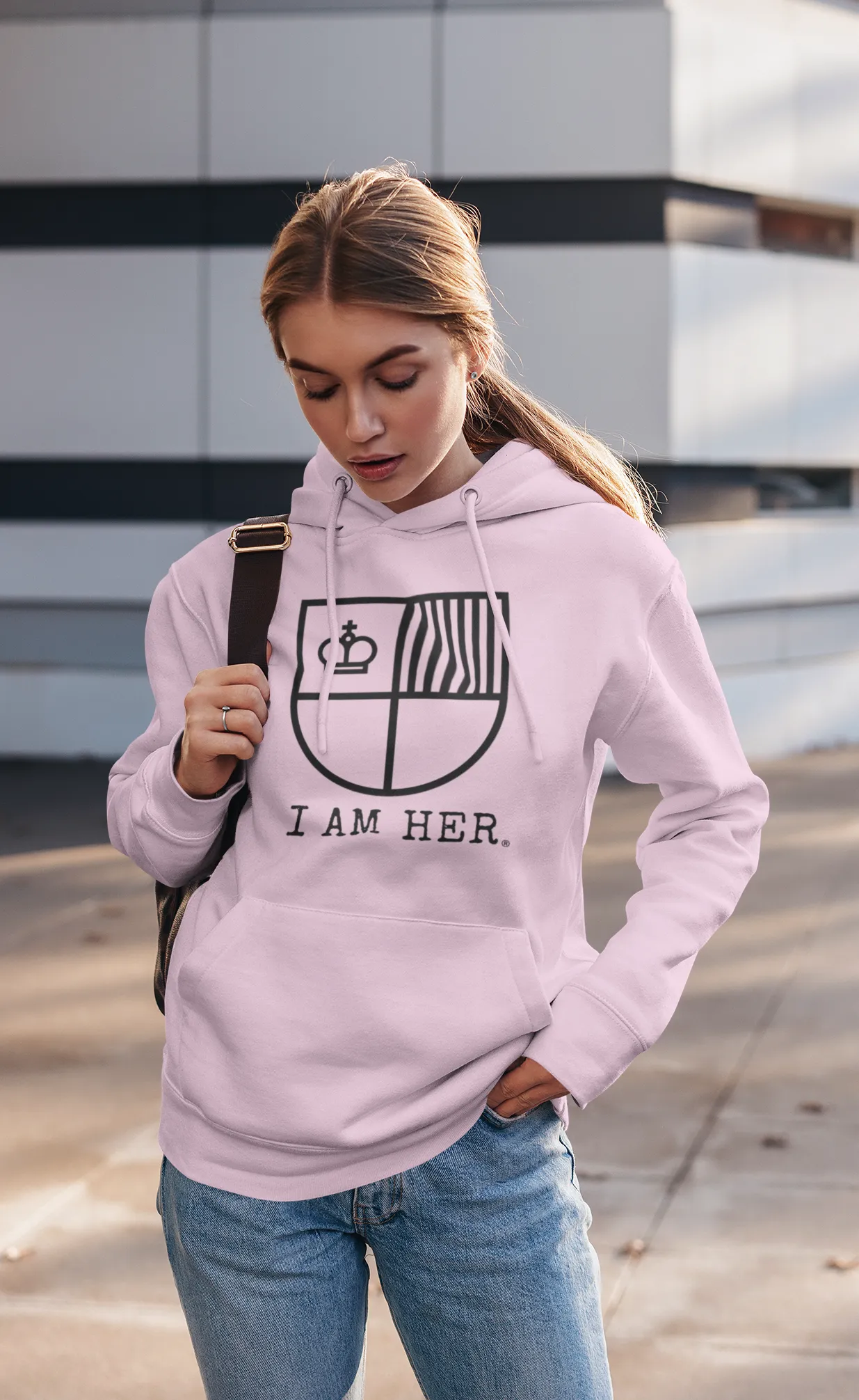I AM HER Shield Women's Hooded Sweatshirt