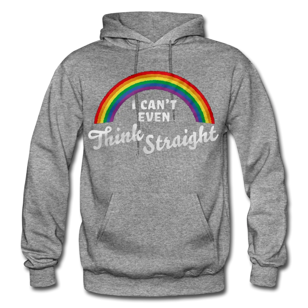 I Can't Even Think Straight LGBTQ Pride Rainbow Men's/Unisex Premium Adult Pullover Hoodie