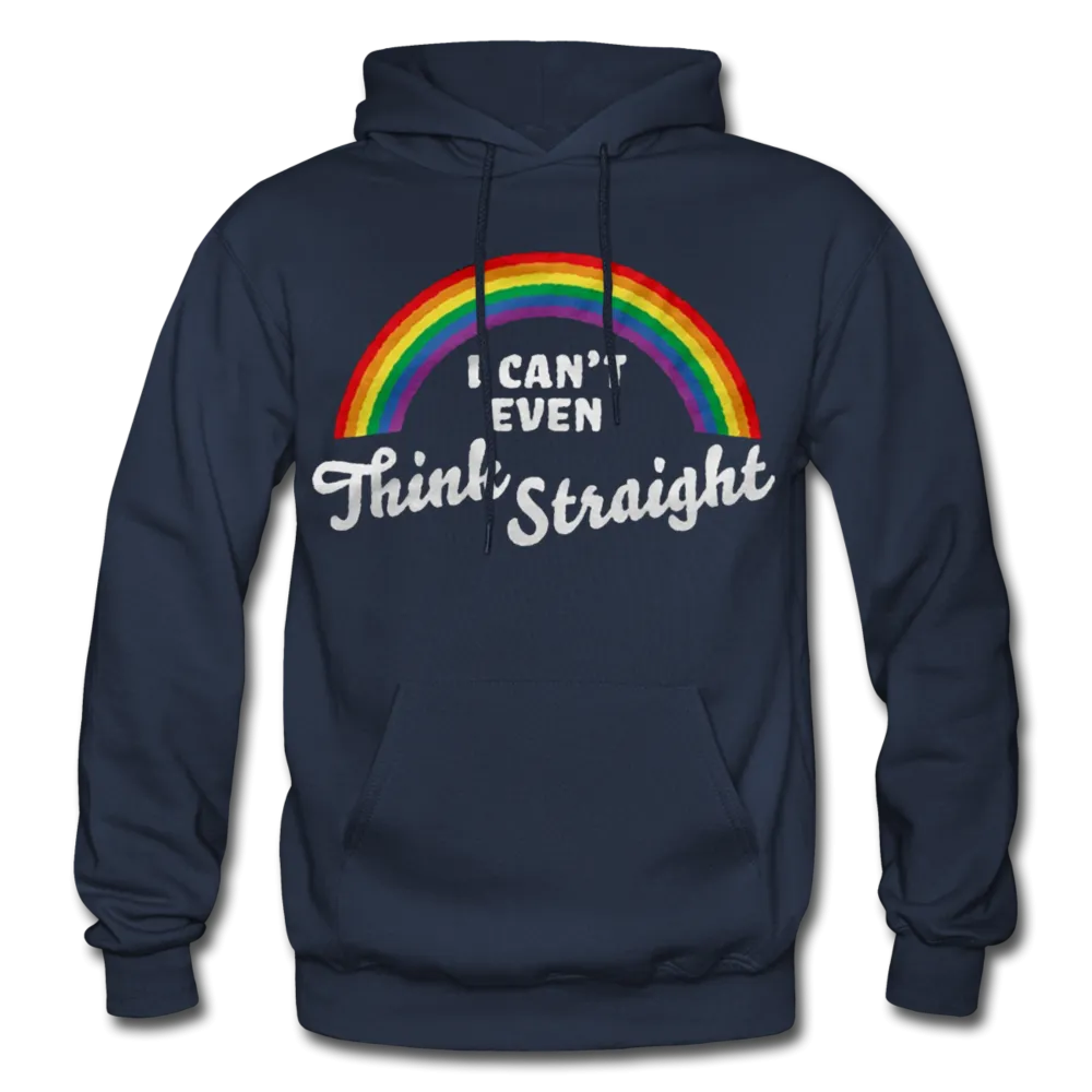 I Can't Even Think Straight LGBTQ Pride Rainbow Men's/Unisex Premium Adult Pullover Hoodie