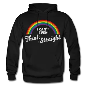 I Can't Even Think Straight LGBTQ Pride Rainbow Men's/Unisex Premium Adult Pullover Hoodie