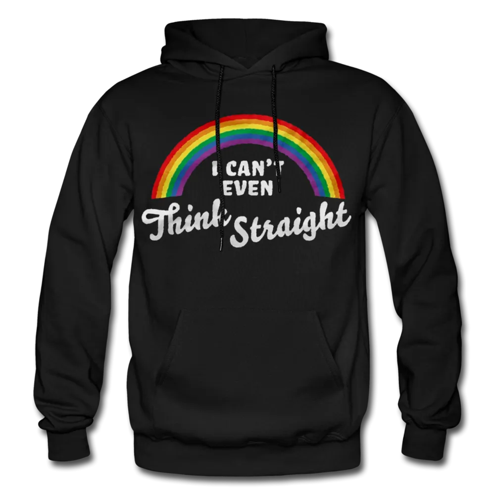 I Can't Even Think Straight LGBTQ Pride Rainbow Men's/Unisex Premium Adult Pullover Hoodie