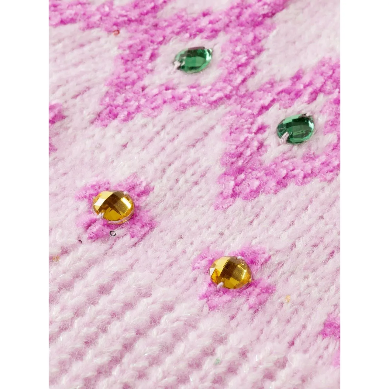 Intarsia Rhinestone Pullover