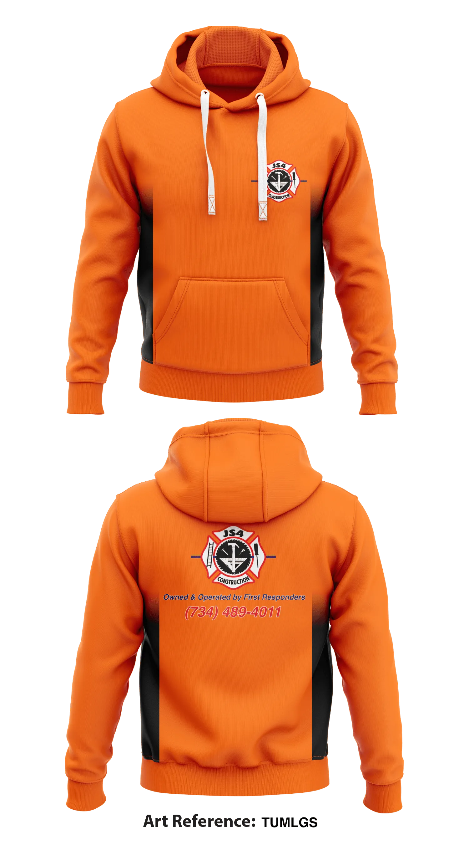 JS4 Construction  Store 1  Core Men's Hooded Performance Sweatshirt - TumLgs