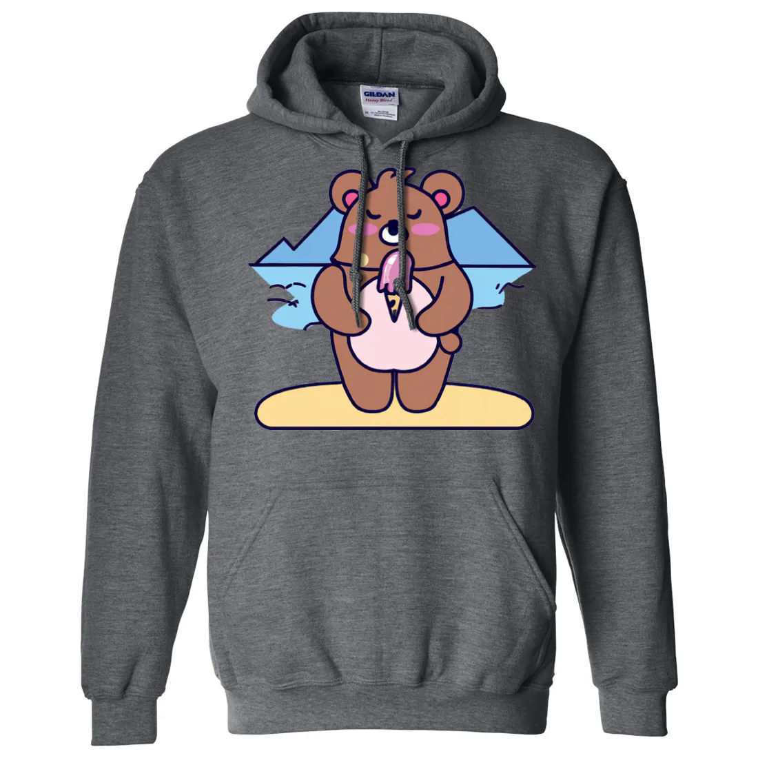 Kawaii Grizzly Bear Eating Ice Cream Sweatshirt Hoodie