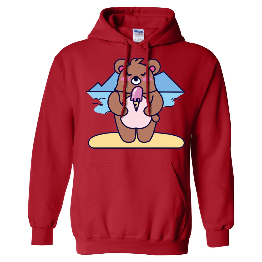 Kawaii Grizzly Bear Eating Ice Cream Sweatshirt Hoodie