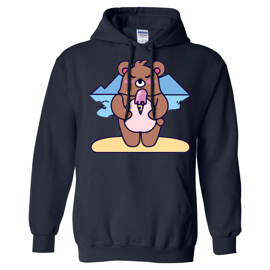 Kawaii Grizzly Bear Eating Ice Cream Sweatshirt Hoodie