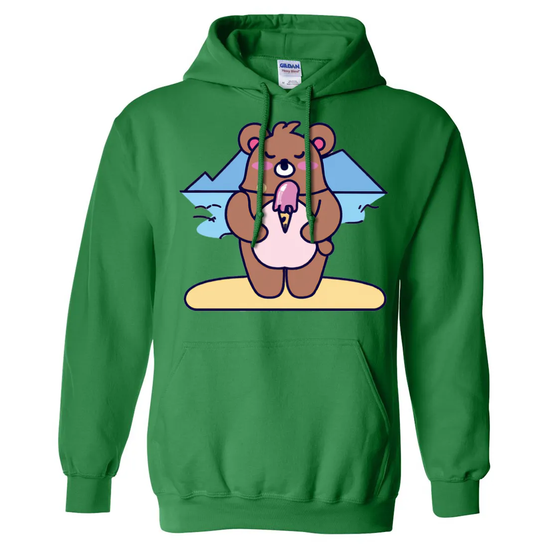Kawaii Grizzly Bear Eating Ice Cream Sweatshirt Hoodie