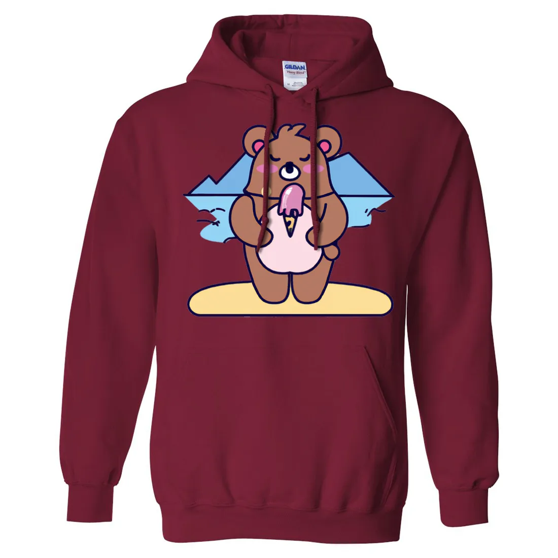 Kawaii Grizzly Bear Eating Ice Cream Sweatshirt Hoodie