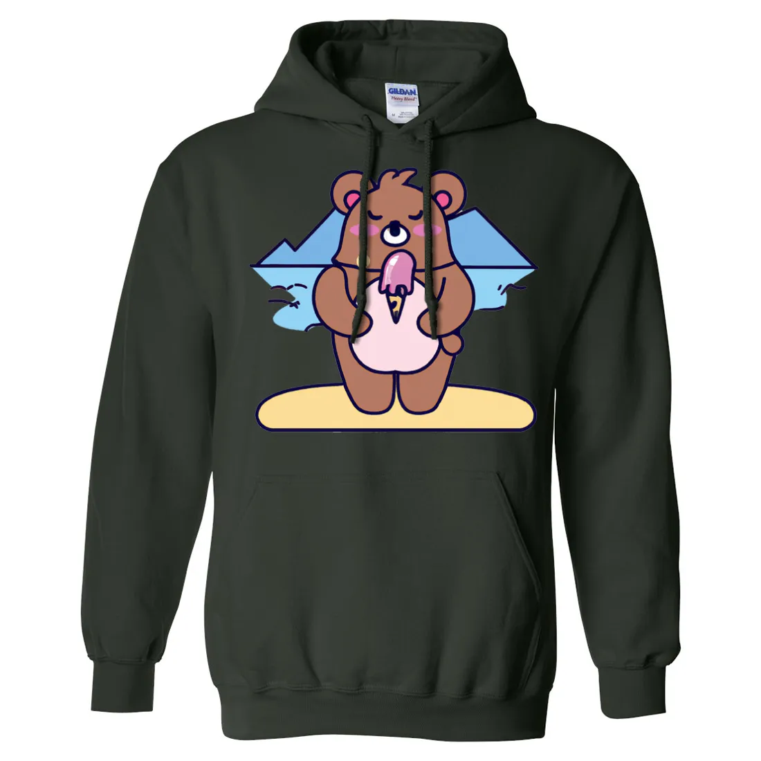 Kawaii Grizzly Bear Eating Ice Cream Sweatshirt Hoodie