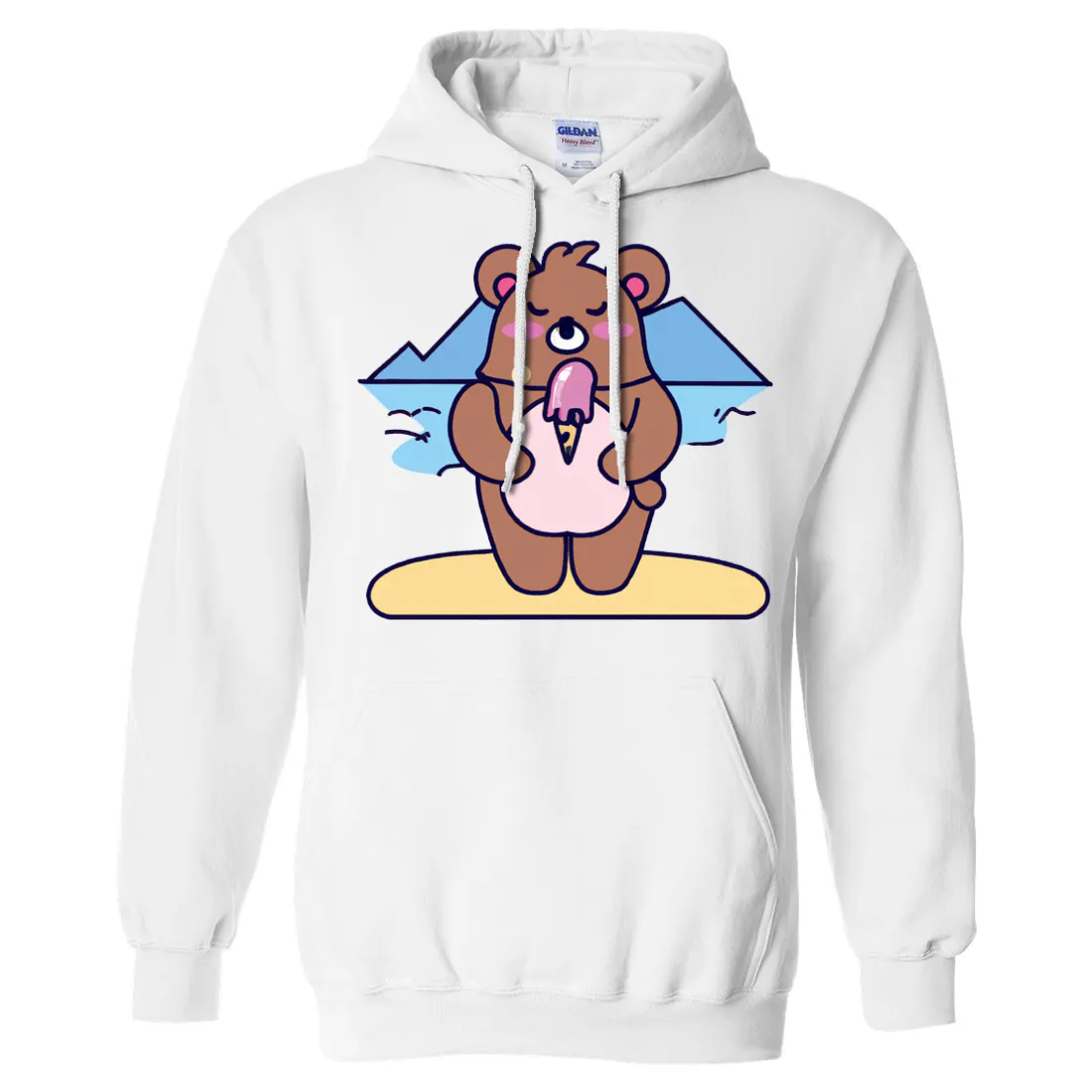 Kawaii Grizzly Bear Eating Ice Cream Sweatshirt Hoodie