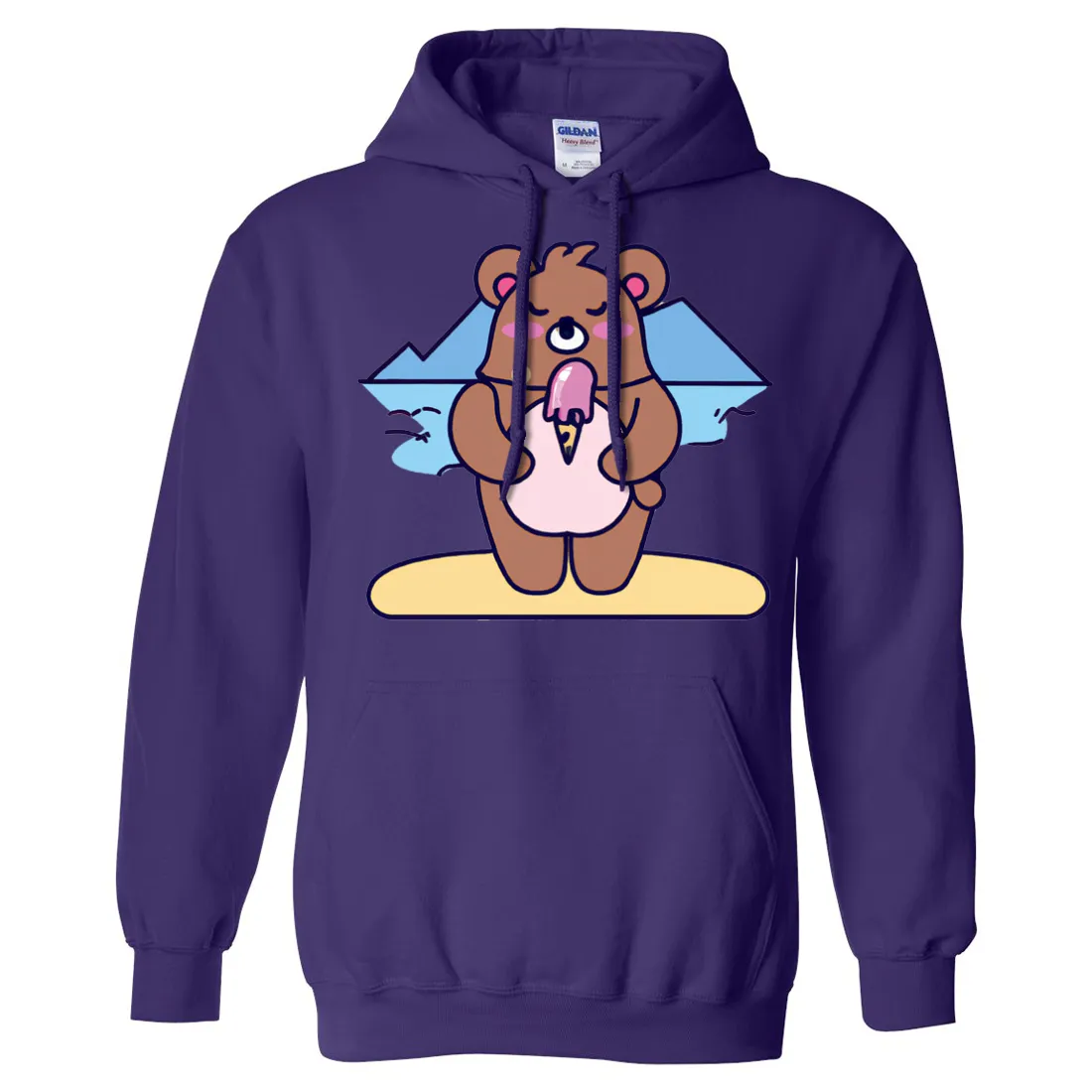 Kawaii Grizzly Bear Eating Ice Cream Sweatshirt Hoodie