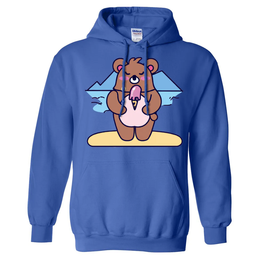 Kawaii Grizzly Bear Eating Ice Cream Sweatshirt Hoodie