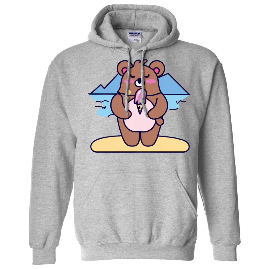 Kawaii Grizzly Bear Eating Ice Cream Sweatshirt Hoodie