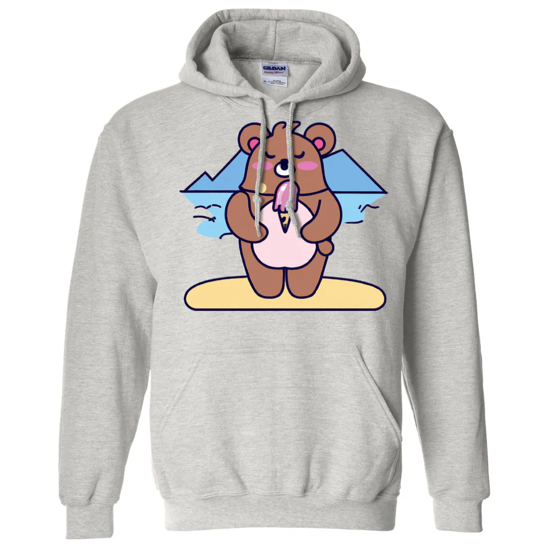Kawaii Grizzly Bear Eating Ice Cream Sweatshirt Hoodie