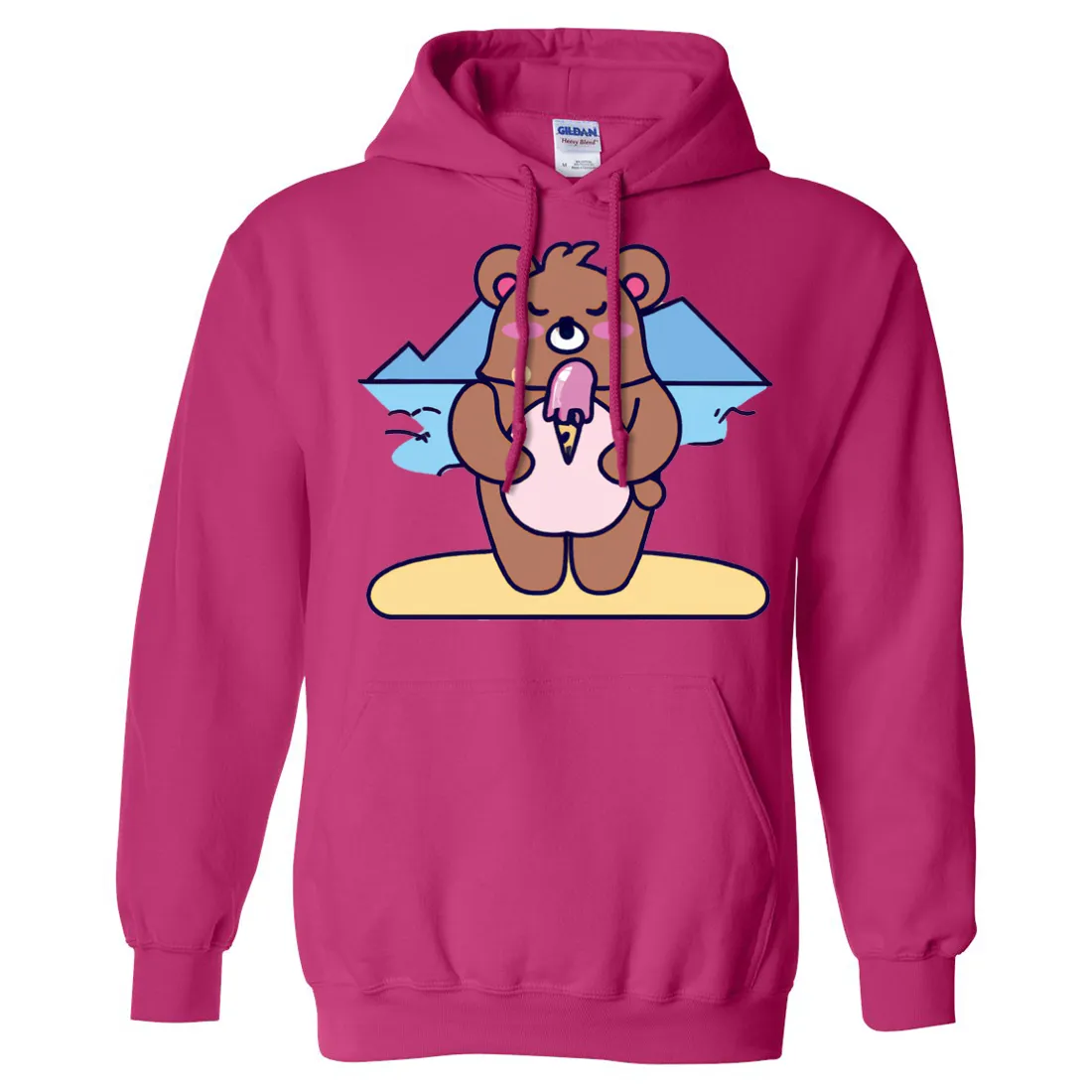 Kawaii Grizzly Bear Eating Ice Cream Sweatshirt Hoodie