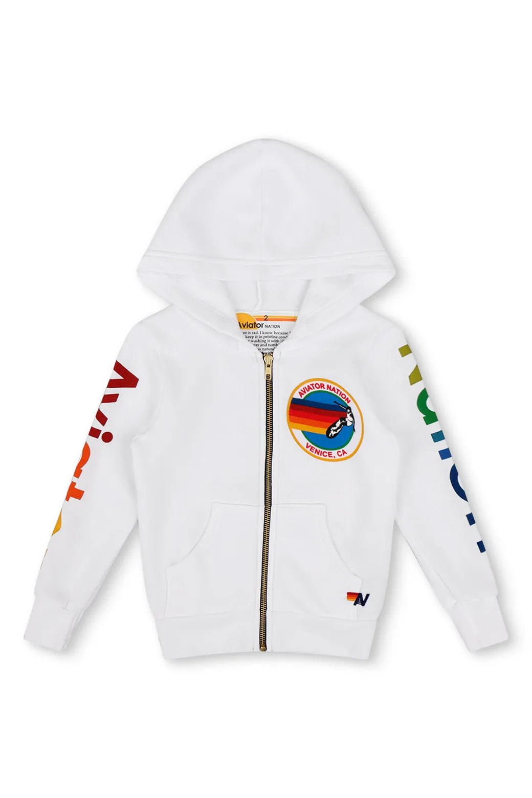 KID'S AVIATOR NATION ZIP HOODIE - WHITE