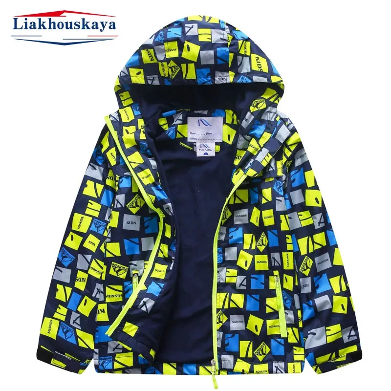 Kids Jacket For Boy Children'S Wear Boys Windbreaker Autumn Baby Waterproof Inner Polar Fleece Jackets Coat Outwear Submachine