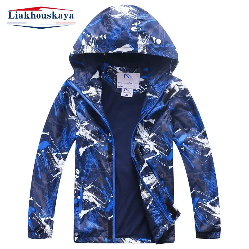 Kids Jacket For Boy Children'S Wear Boys Windbreaker Autumn Baby Waterproof Inner Polar Fleece Jackets Coat Outwear Submachine