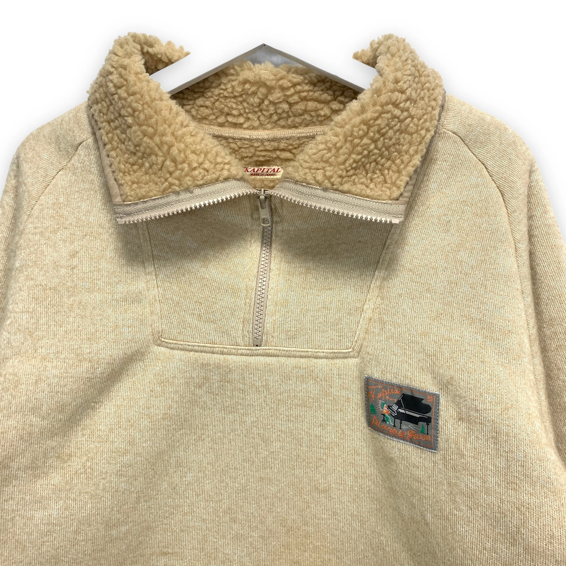 [L] Kapital Boa Fleece Zip Alpine Pullover Sweatshirt Jacket