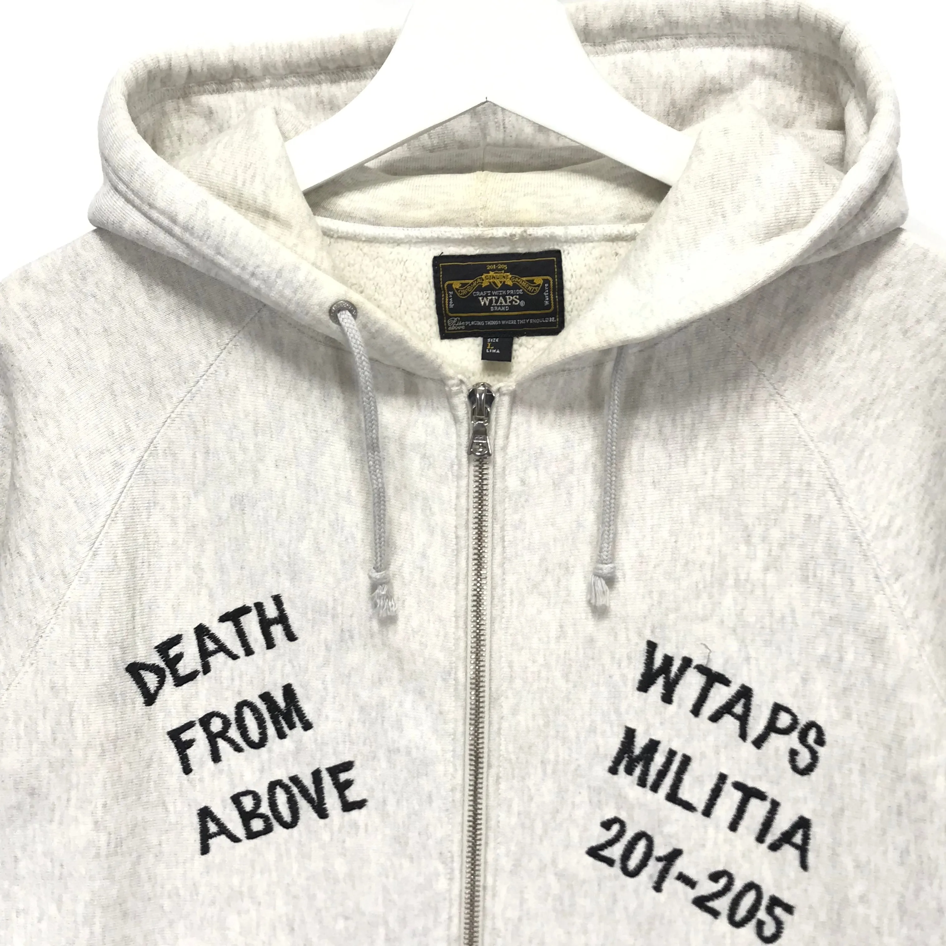 [L] WTaps 08AW Hell Week Souvenir Zip Up Hoodie Grey