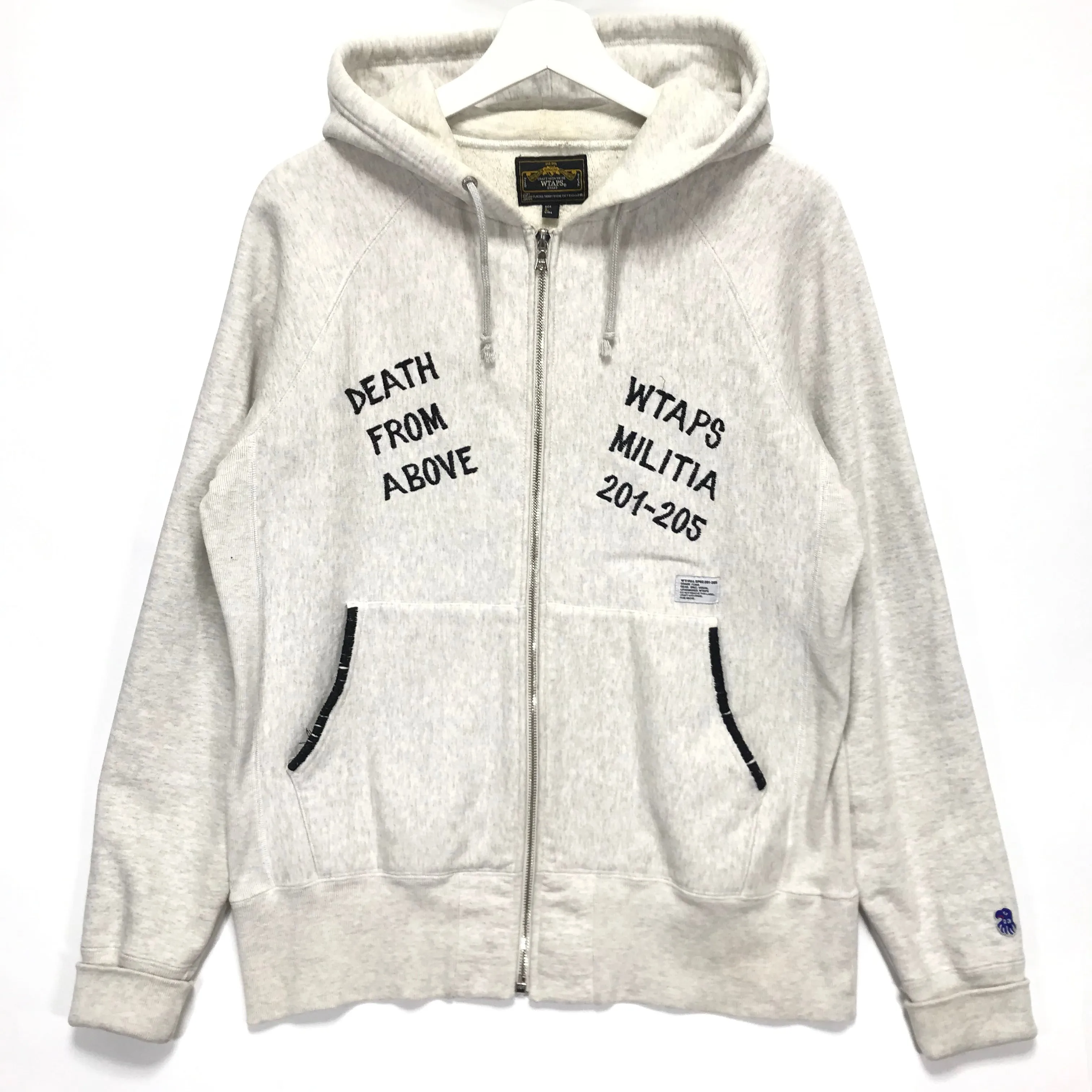 [L] WTaps 08AW Hell Week Souvenir Zip Up Hoodie Grey