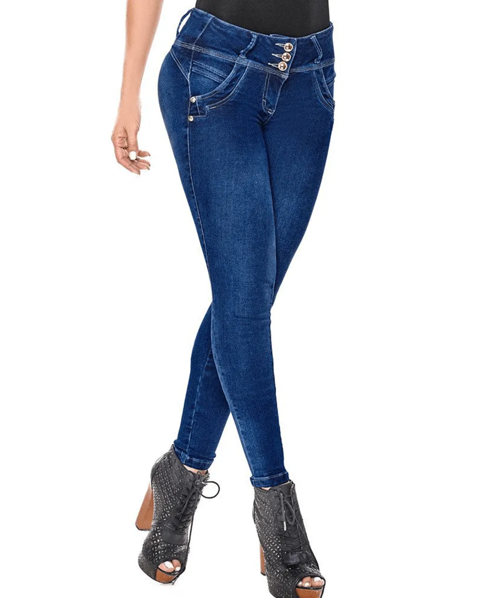 Laty Rose Butt Lifter Blue Denim Jeans