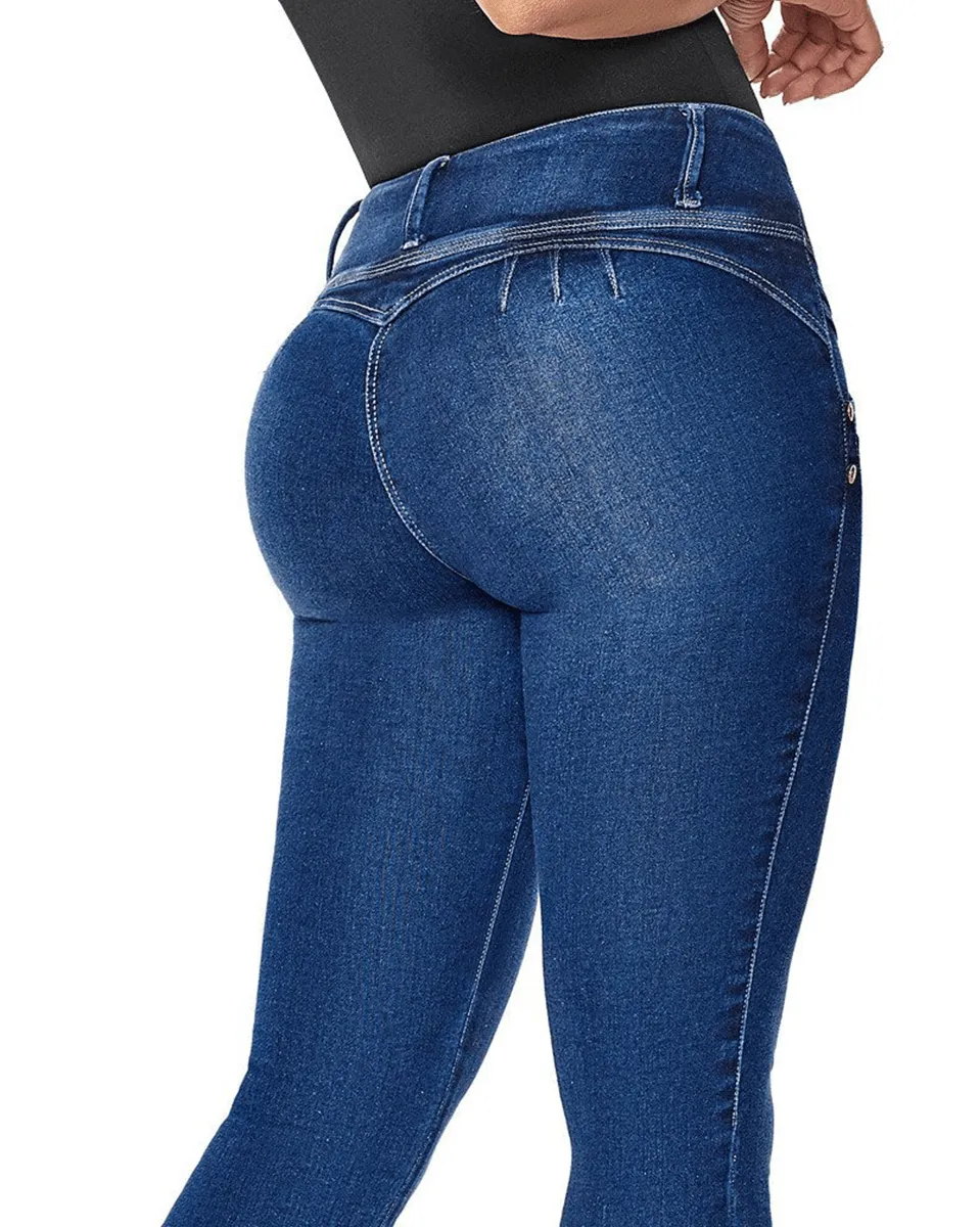 Laty Rose Butt Lifter Blue Denim Jeans