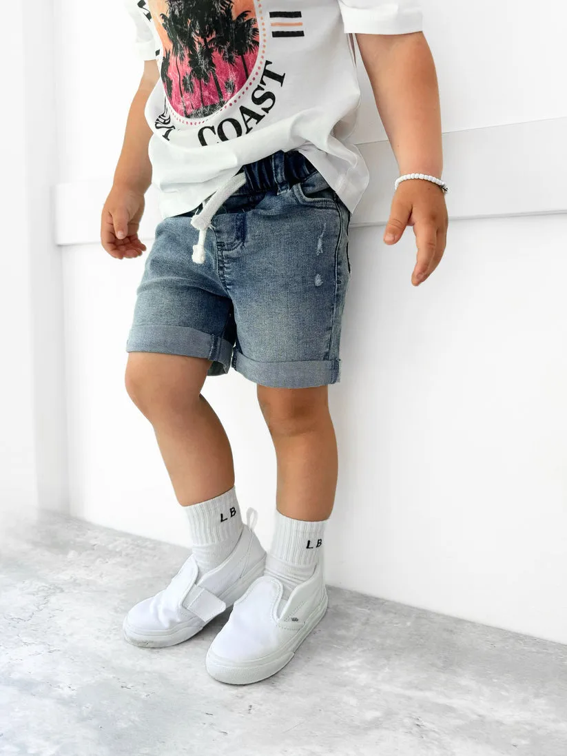 Little Bipsy Boy's Rolled Denim Short - Blue Wash