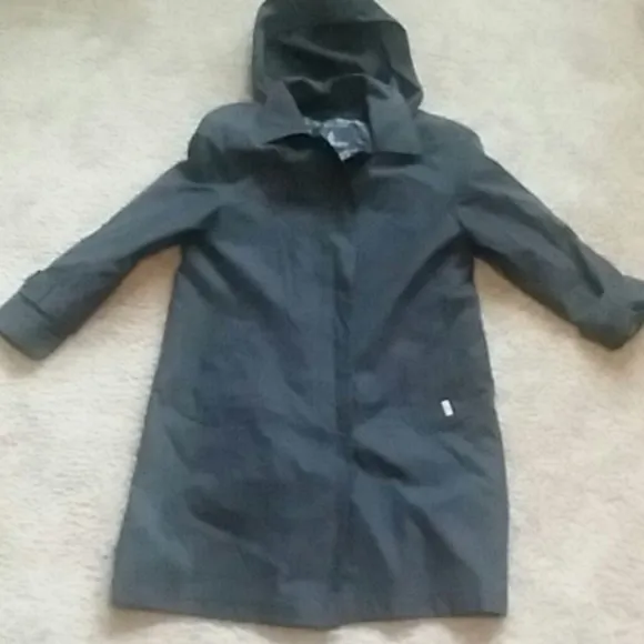 London Fog Rain Winter Hoodies Women Work Boho Coat Black Size XS