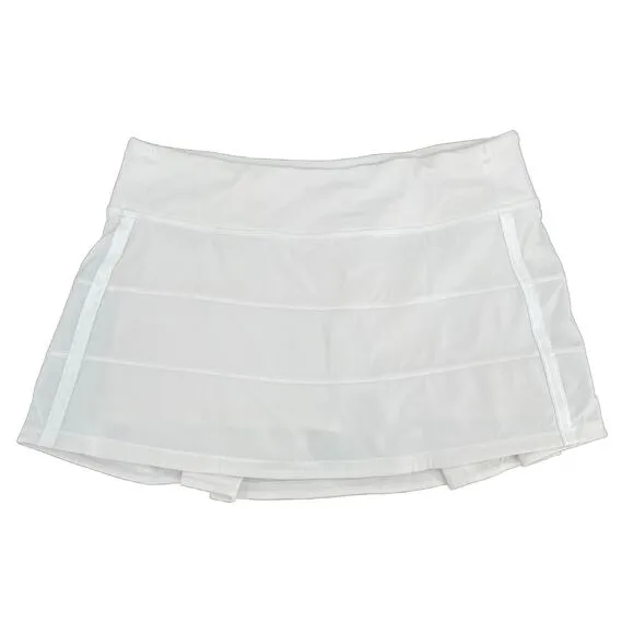 Lululemon Pace Rival II White Skirt Tennis Golf Running Active Skort Size 8 Reg