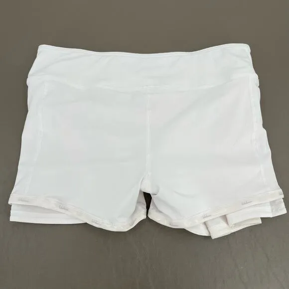 Lululemon Pace Rival II White Skirt Tennis Golf Running Active Skort Size 8 Reg