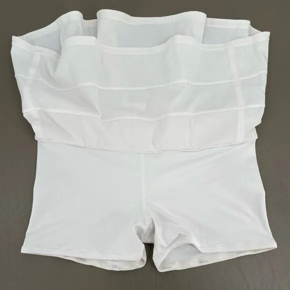 Lululemon Pace Rival II White Skirt Tennis Golf Running Active Skort Size 8 Reg
